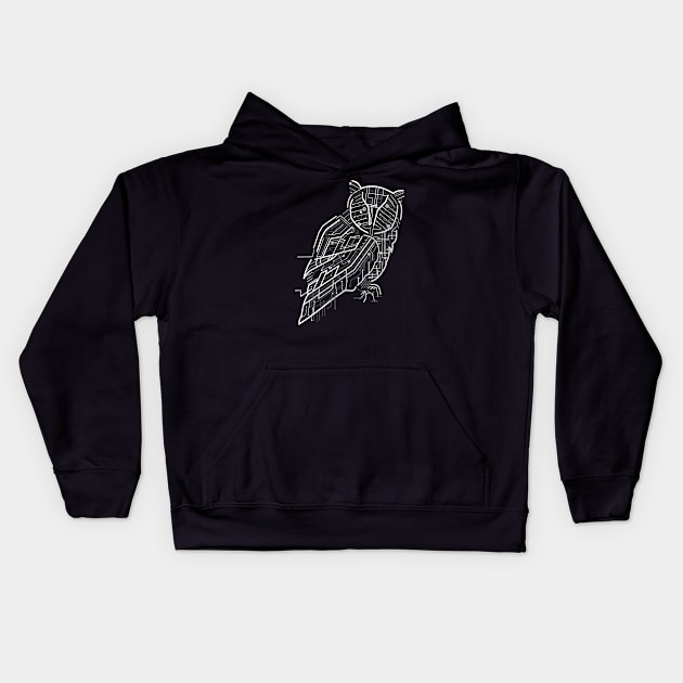 Electrical Owl Kids Hoodie by MellowGroove